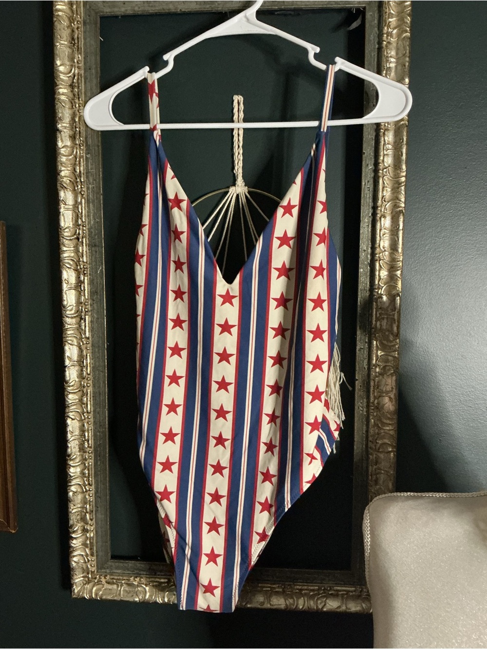 Show Me Your MuMu Red White and Blue Star Stripe One-Piece Swimsuit